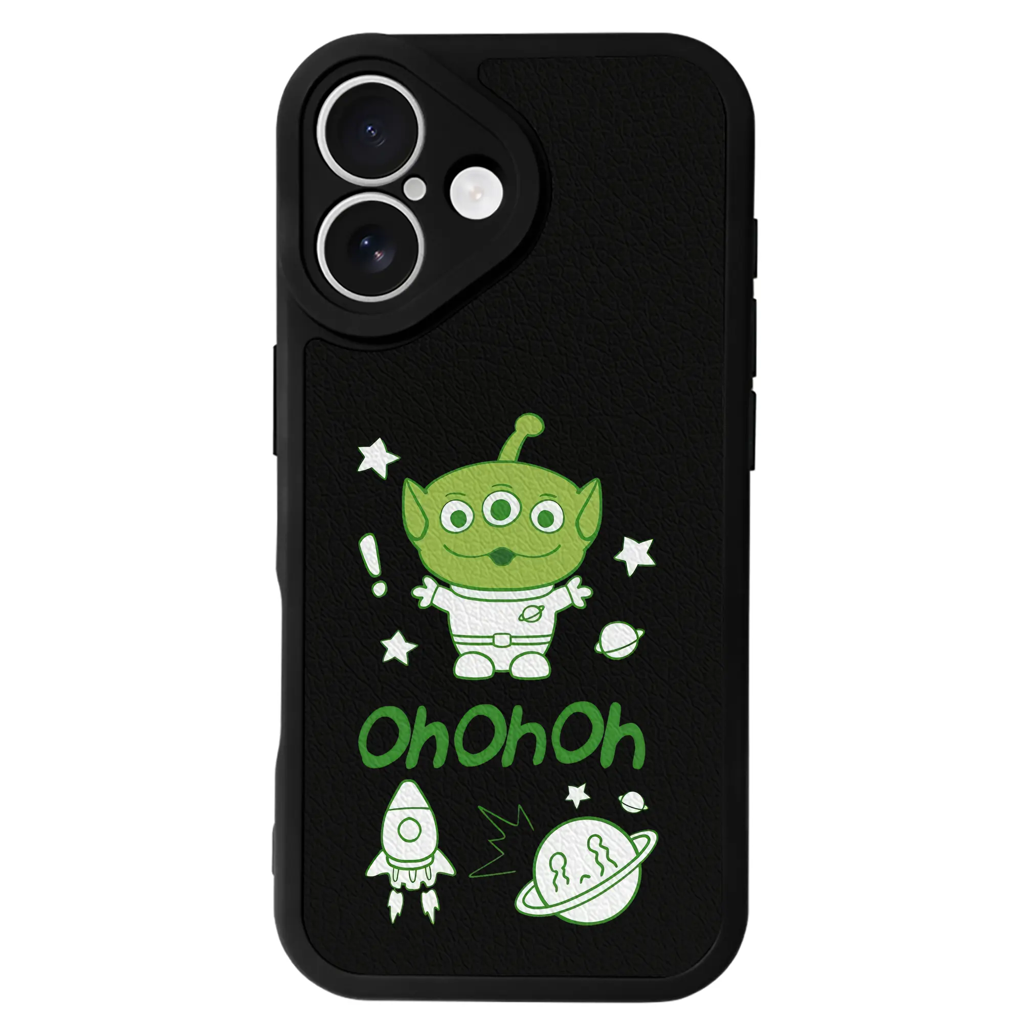 トイ・ストーリー グッズ リトル・グリーン・メン - IPhone 16シリーズ対応 ・ シリコンスマホケース ・ レザー調 ・ 高精度フィット ・ 耐衝撃 ・ ワイヤレス充電対応 ・ 精密カット